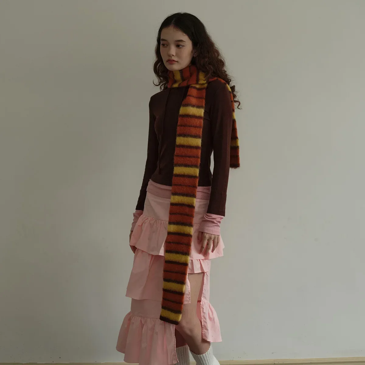 

Winter Striped Knitted Scarves For Women&Men Scarf Shawl Autumn Winter Warm Wraps Scarf Female Neck Scarf Shawls Unisex Scarves