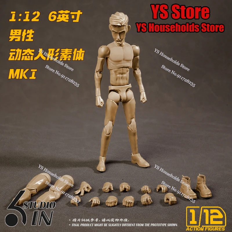 

Динамическая модель человеческого тела 6in Studio в масштабе 1/12, аниме, милая Мужская подвижная Резьбовая модель, игрушки для 6-дюймовой экшн-фигурки коллекция хобби
