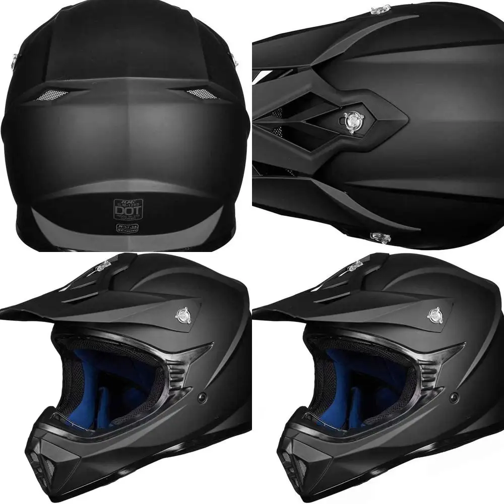 

Full Face Dirt Bike Helmet - Adult Motocross, ATV, BMX, MX, Offroad, DOT Approved, Matte Black, X-Large
