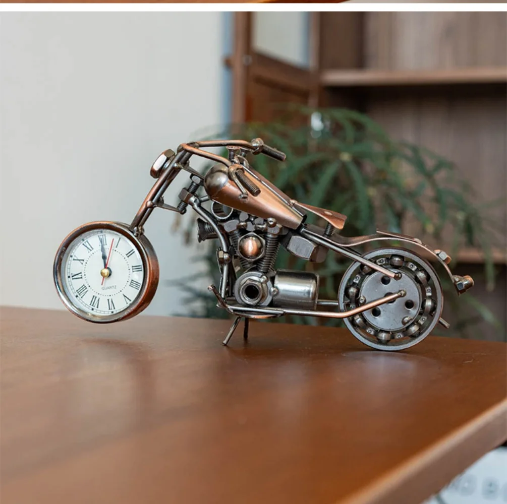 Motorfietsmodel Retro Motor Figuur Metaal Decoratie Handgemaakt IJzer Motorfiets Attribuut Vintage Huisdecoratie Kinderspeelgoed Kamerdecoratie