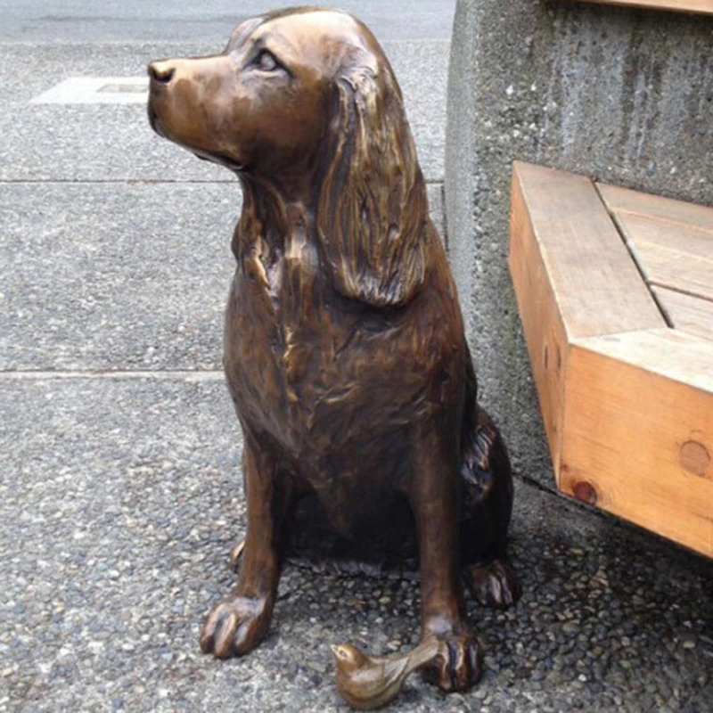 Spaniel Statue  Outdoor Decorative Ornament For Garden Yard Lawn