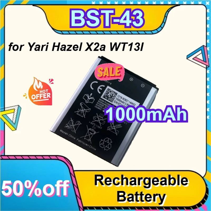 

1000mAh BST-43 for WT13I U100 U100i J10 J20 J108 J108i S001 CK13I T715 for Yari Hazel X2a WT13I Replacement Battery