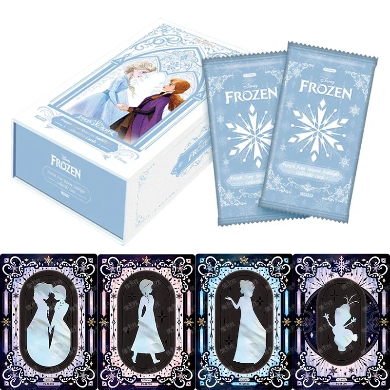 Card Fun Genuine Disney Frozen Card Four Seasons Flowing Light Card Elsa Anna Animation Role SEC Collectible Cards Toys Gifts