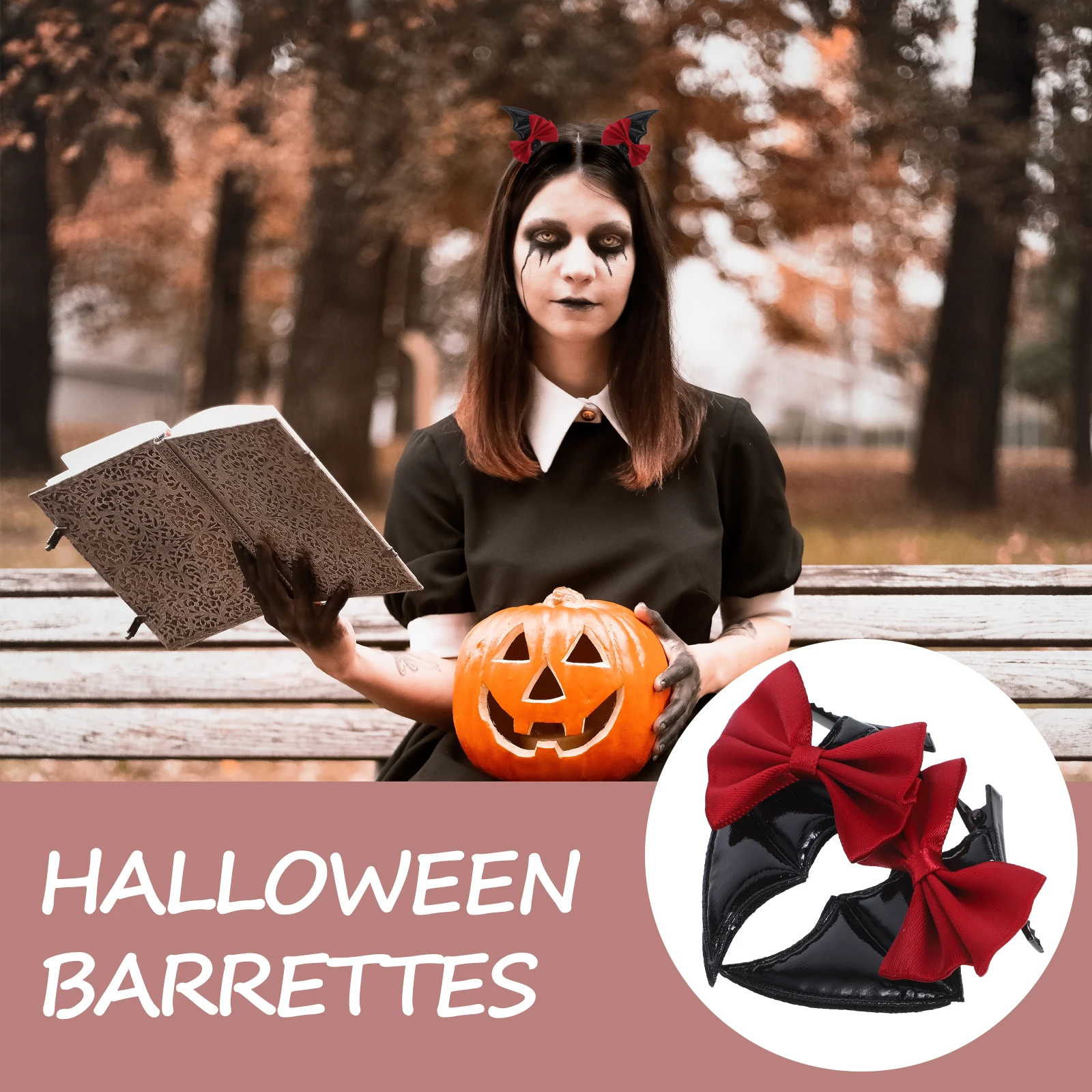 

2pcs Bat Hair Clips Elegant Bow Accessories for Women Barrettes For Women Side Barrettes Halloween Hairpins
