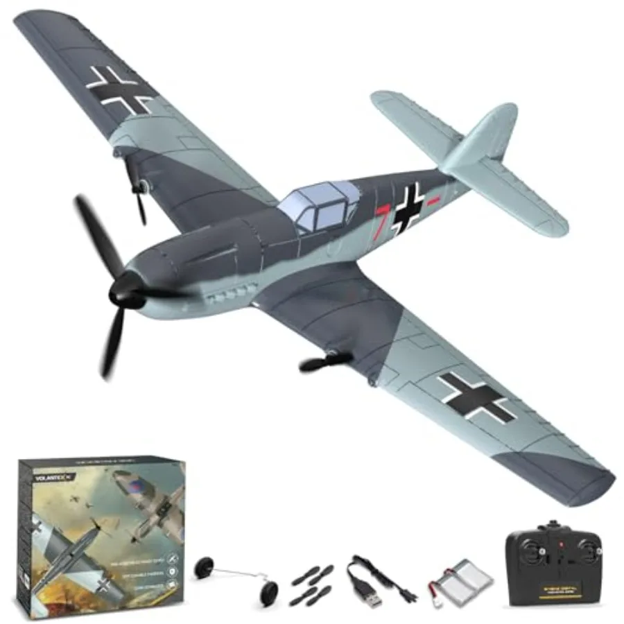 RC Plane for outdoor flying, EPP foam, gray and red, 3-channel 2.4GHz remote with 6-axis gyro stabilization for easy control