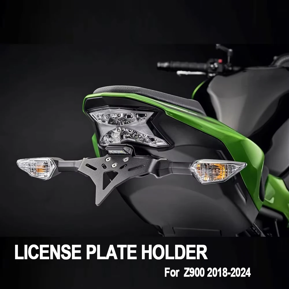 

New Motorcycle Rear Short Tail License Plate Holder Bracket Fender Eliminator Frame LED For Kawasaki Z900 Z 900 z900 2018-2024