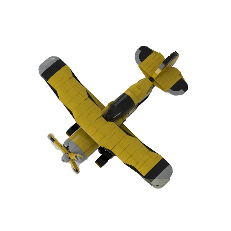 Moc Building Block Pitts Special S2B Tecnologia aeronautica giallo scuro Mattoni modulari Modello regalo Giocattoli di Natale Set fai da te Assemblaggio