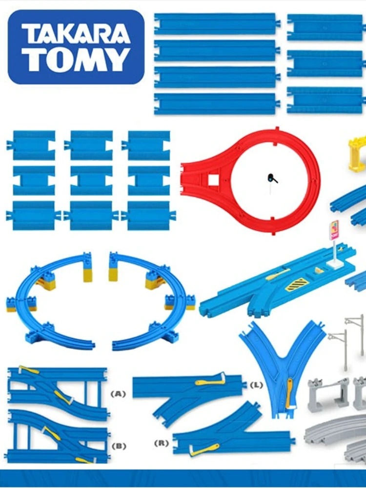 TOMY-토메카 풀로드 전기 기차 트랙 액세서리 R01, 직선 레일, 곡선 레일, 어린이 장난감, DIY 조립 장식 선물