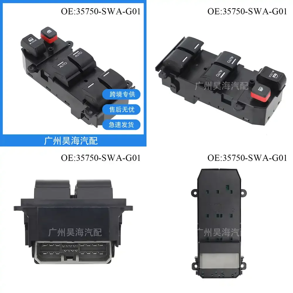 

Car Window Power Window Switch for Honda 35750-SWA-G01 35750SWAE01M2 Auto Glass Lift Control Panel Replacement Part for Civic