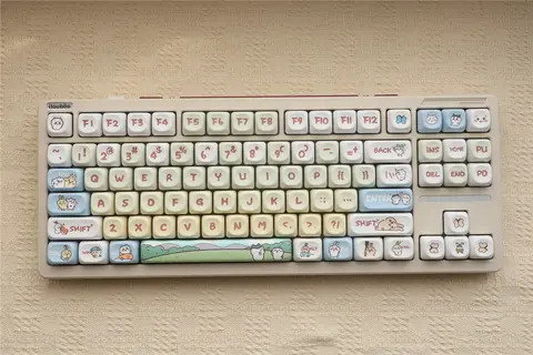 144 키/세트 Kohachi Keycaps MOA 프로필 GMK PBT 기계식 키보드 용 귀여운 애니메이션 키 캡 염료 승화 게임 키 캡