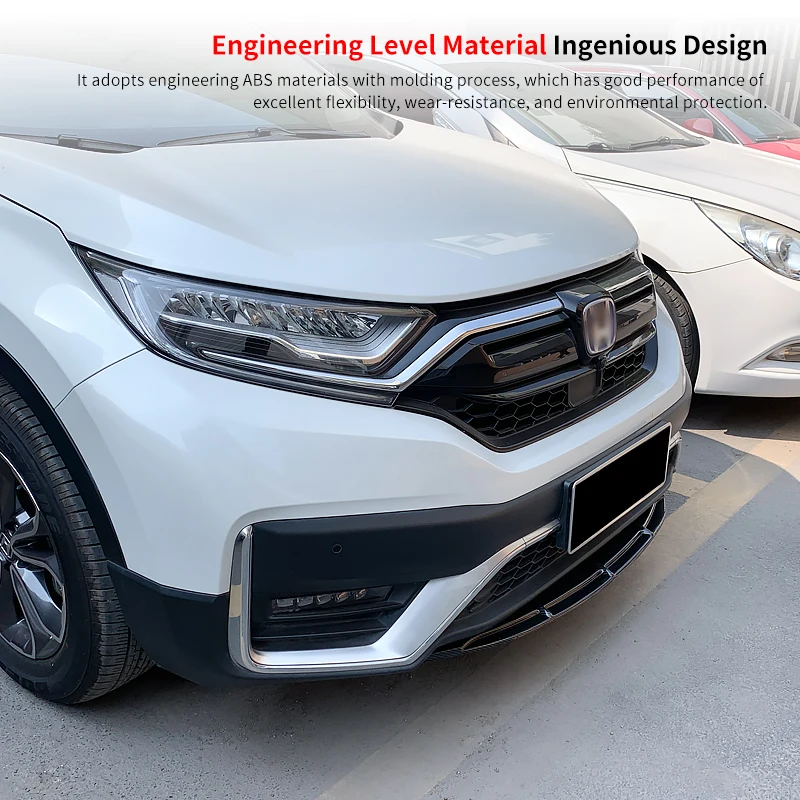 

For Honda CRV 2017-2023 Car Front Bumper Splitter Lip Body Kit Spoiler Chin Plate Gloss Black Anti-Collision Protectio Accessory