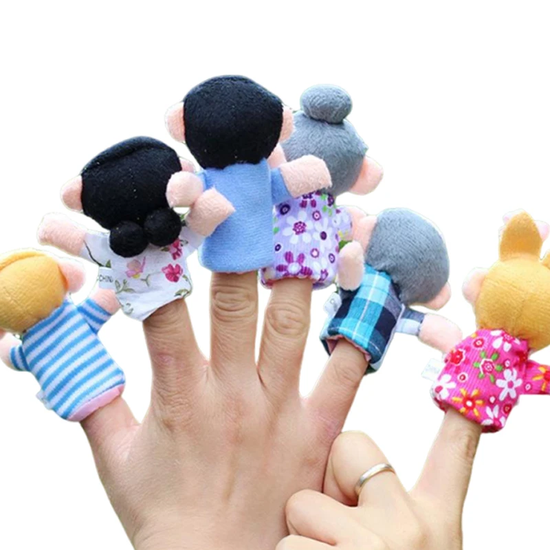 Baby Finger Puppet Plush Toy Cartoon Family Members Role Play Tell Story Cloth Doll Educational Toys for Children Kids TMZ