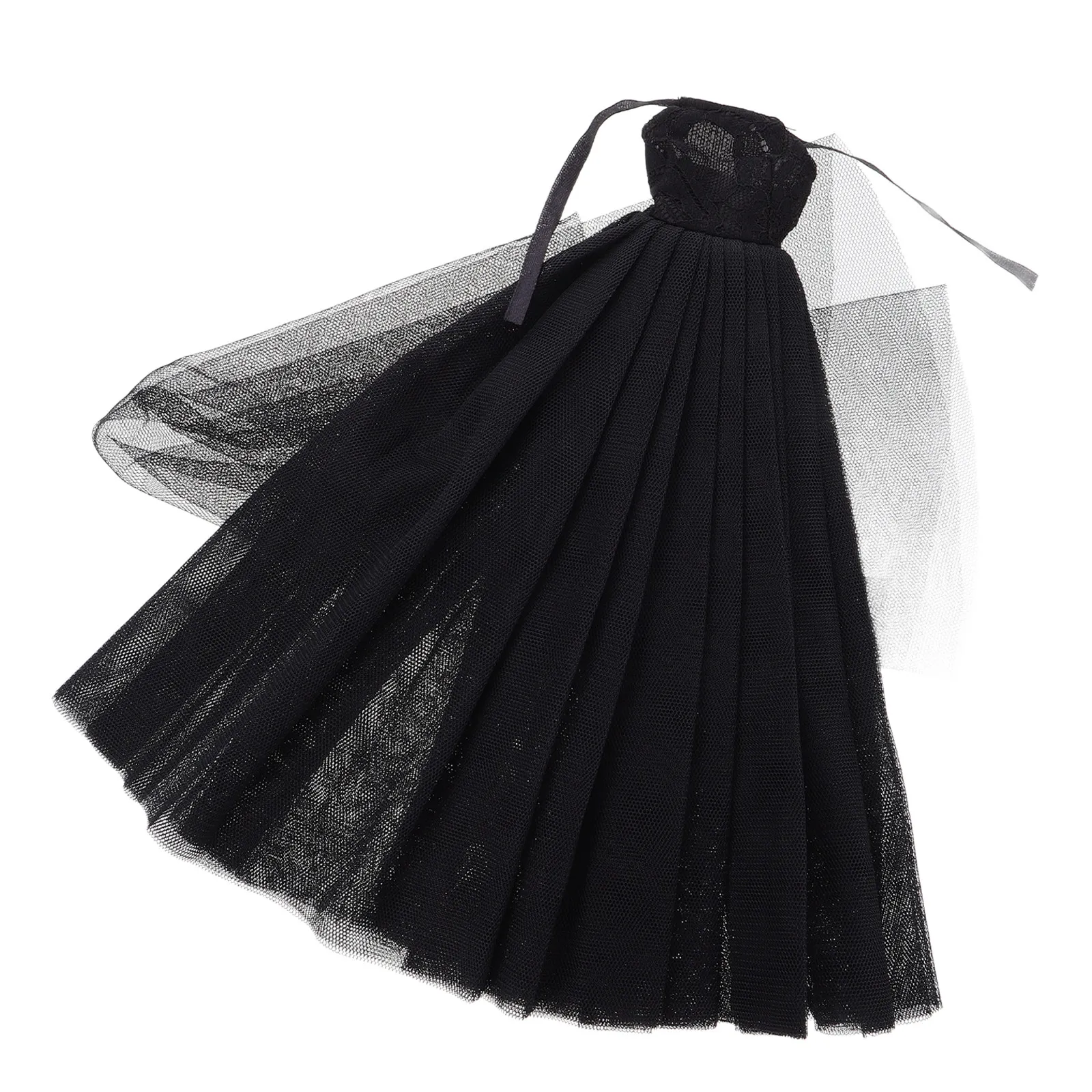 

Вечернее черное свадебное платье с тюлевой юбкой 11 дюймов и подходящей фатой, формальный свадебный наряд, костюм для тематической вечеринки на Хэллоуин