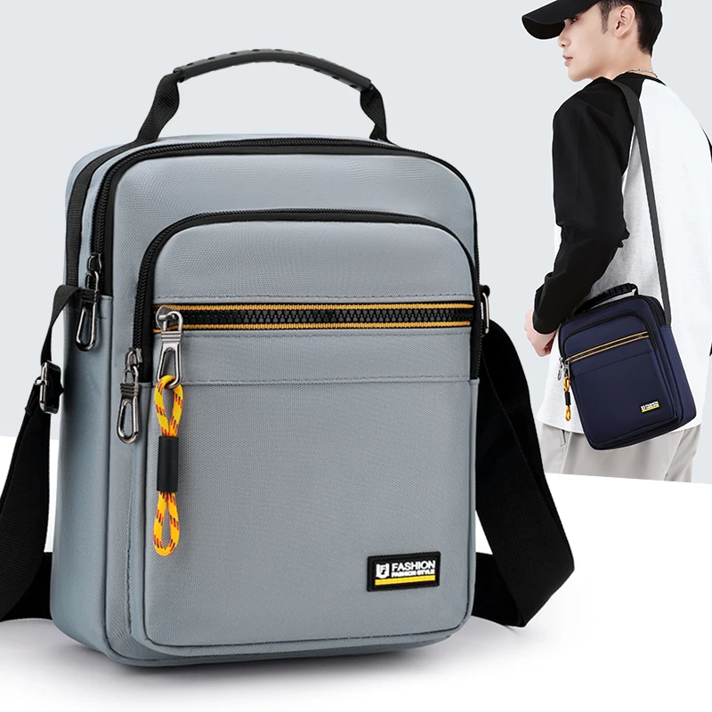 

Вместительная деловая мужская сумка через плечо, водонепроницаемая, многослойная, повседневная сумка-мессенджер из оксфордской ткани для ежедневного использования на улице
