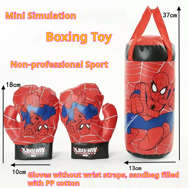 in stock !Spider Man  Mini Boxing Set Glove Bag Anime Cartoon Cute Sports Toy Physical Training Boy Girl Birthday X-Mas Gift