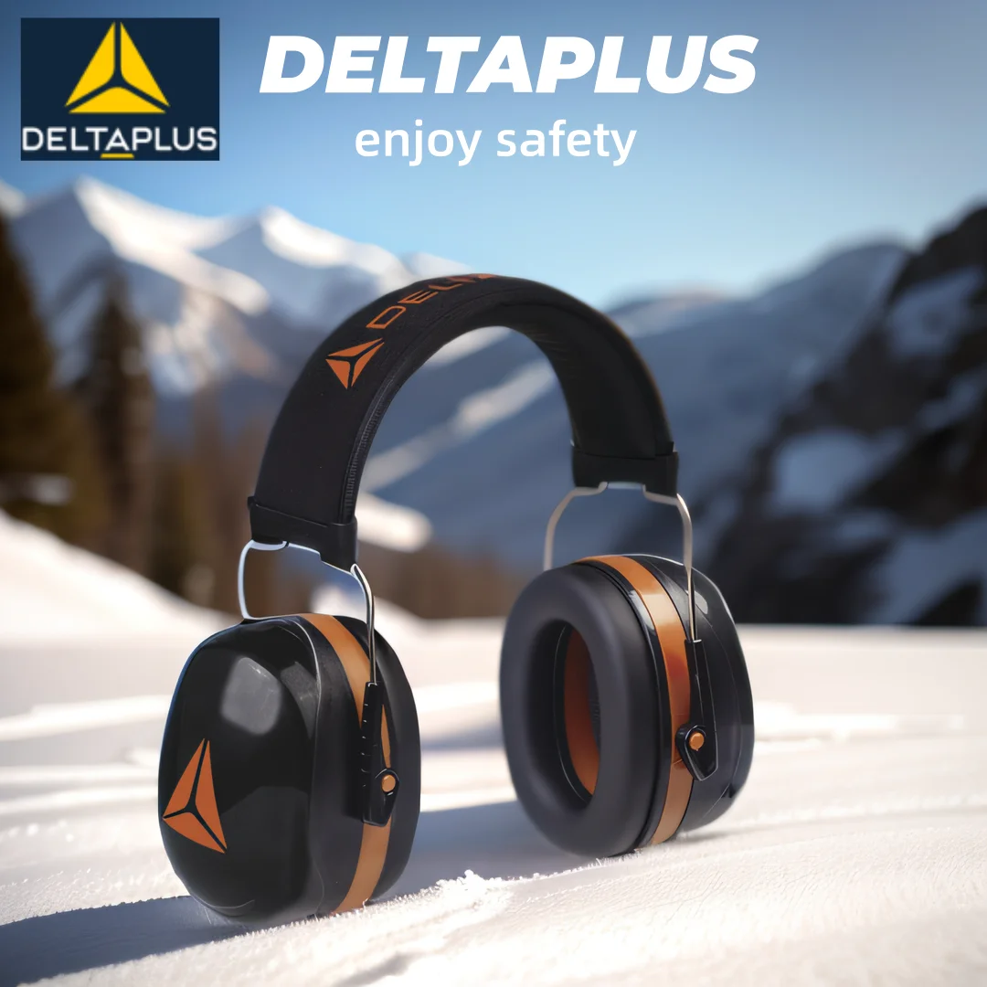 DELTAPLUS Anti-Noise Adjustable Head Earmuff SNR-33dB Ear Protector For Work Study Shooting Woodwork Soundproof Noise Reduction