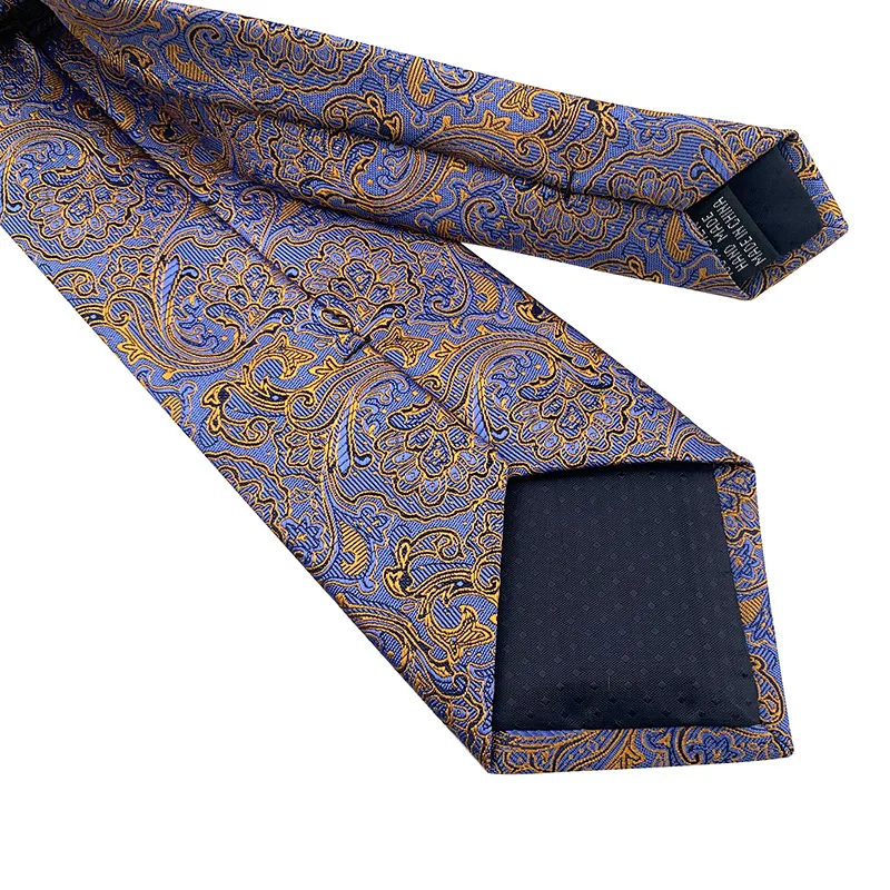 Vintage Brown Ties For Men 8cm Classic Neck Tie Paisley Jacquard Fashion Suits Accessories Man Wedding Banquet Neckties Cravat