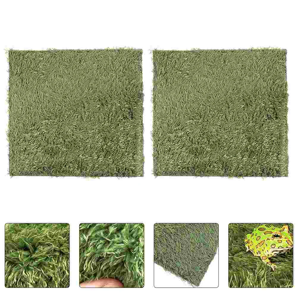 Fake Lawn Reptile Carpet Green Moss Climbing Rug Artificial Grass Amphibian Tortoise Carpets Animal Cotton