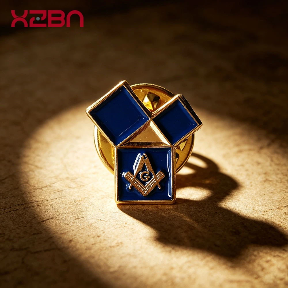 Masonic Black Lapel Pins Blue Freemason Badge Mason Freemason The 47th Edition of Euclid Gold Plated Copper Material