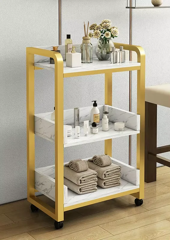 Modern Gold White Salon Trolle - Beauty Makeup Trolley review and price
