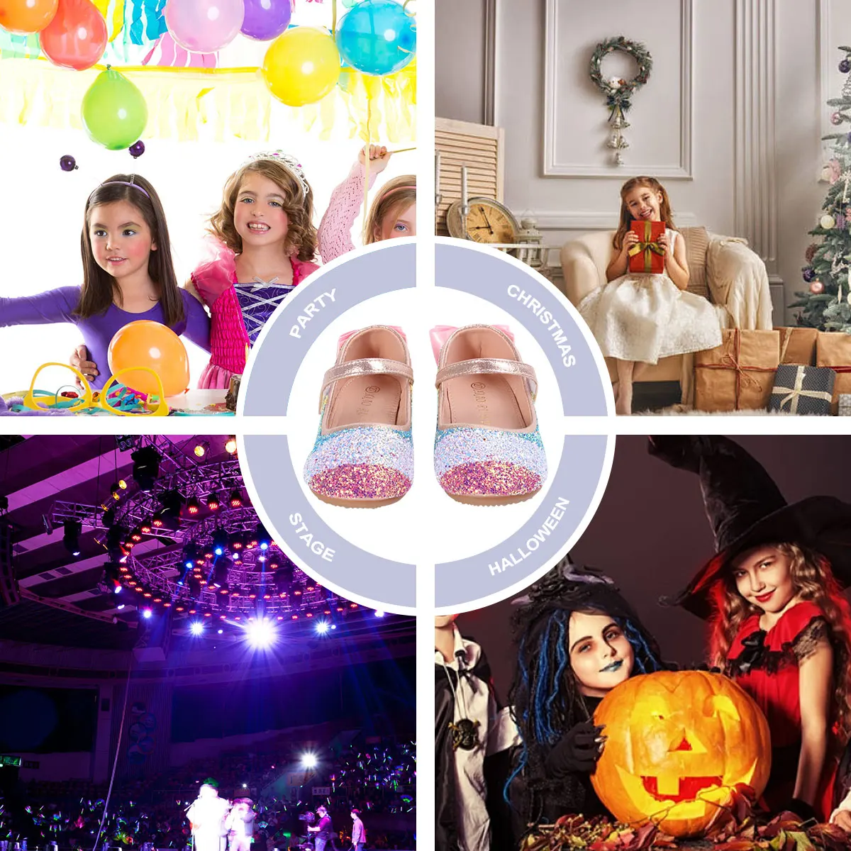 

Princess Shoes Girls Flat TPR Material Waterproof Wearproof Matching Tutu Dress Perfect Parties Daily Footwear