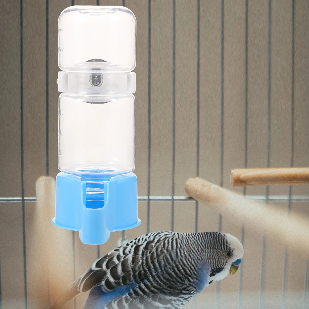 

2pcs Parrot Drinker Sky Blue Water Dispenser For Birds Bottle Automatic Bird Feeder Cage Durable Safe Materials