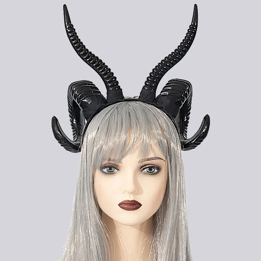 

Devil Ox Horn Hairband Halloween Sheep Horns Headband Cosplay Photo Props Halloween Headwear Cosplay Headband Headpiece