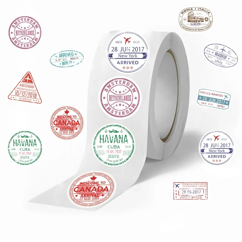 100PCS Vintage Postmark Sticky Paper Labels DIY Sealing Decoration Scrapbooking Thank You Sticker Hand Accounting Supplies