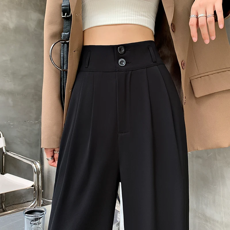 Women Wide Leg Suits Pants Y2K Traf High Waist Casual Trousers for Women Korean Fashion Streetwear Baggy Sweatpants PELEDRESS