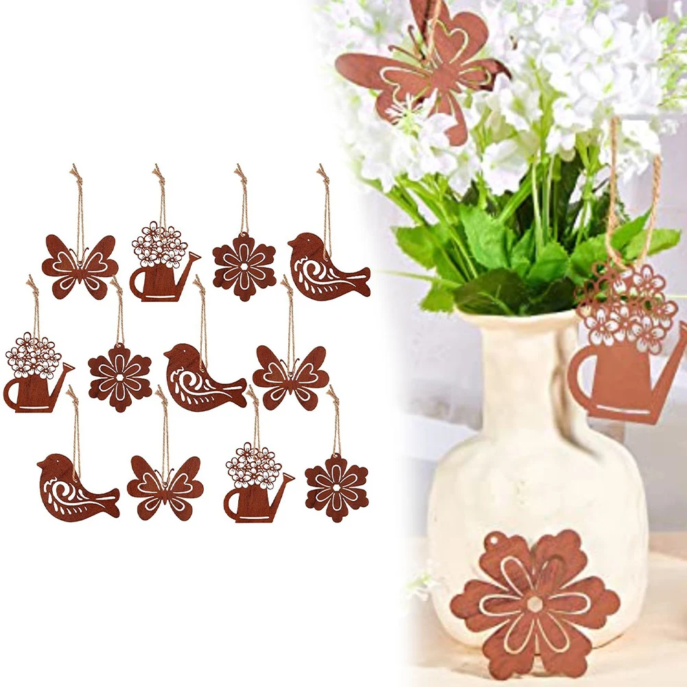 Embellishment Outdoor Hangings 6.9*8cm Iron Garden Ornaments Versatile Hanging Vintage Charm Year-round Decoration