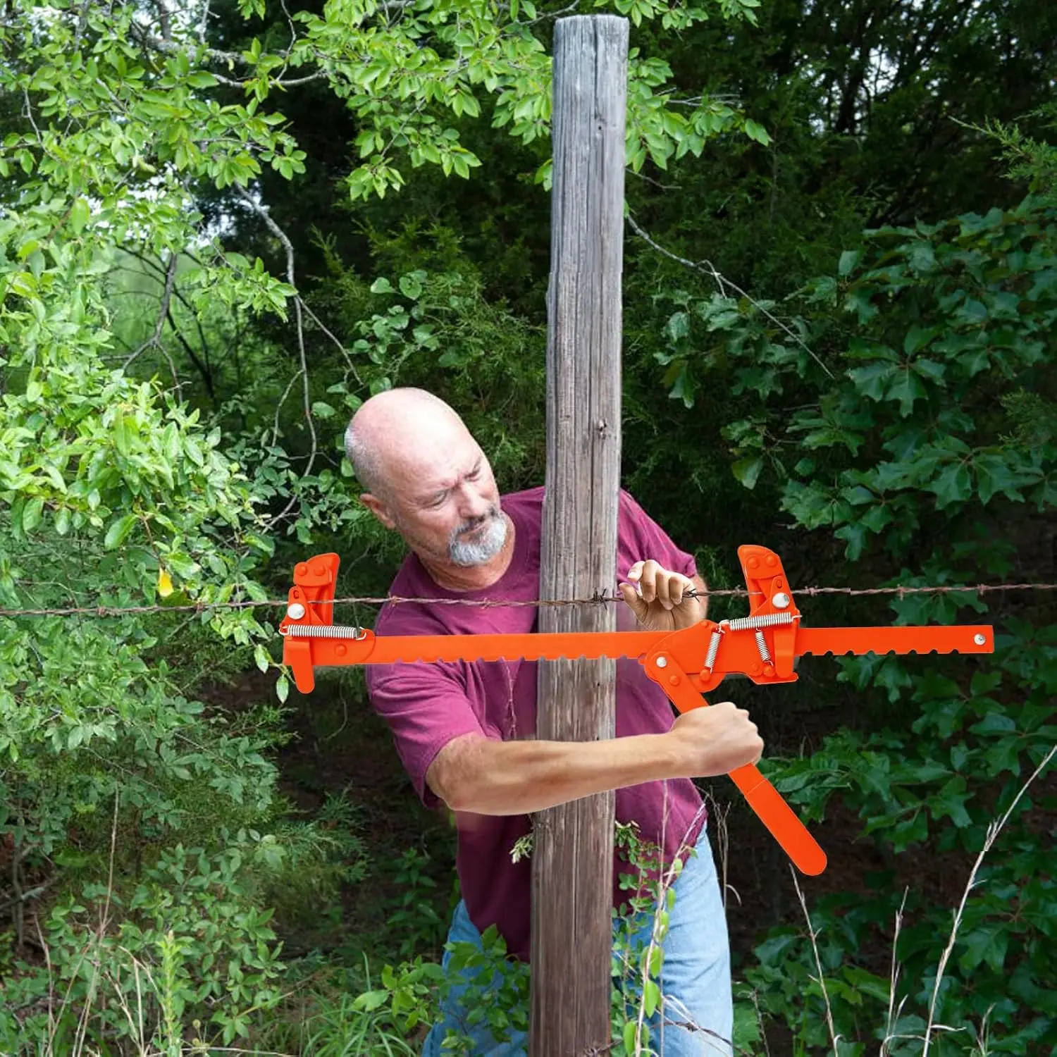 أداة نقالة سياج من الفولاذ الكربوني شديدة التحمل للأسلاك الشائكة والسلسة، شداد لجميع الأغراض للمزرعة الزراعية السكنية