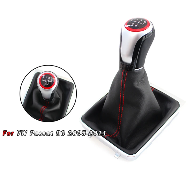 

5/6 Speed Manual Modified Integrated Gear Shift Knob &Dust Boot for VW Passat B6 2005-2011 -Transmission Lever Durable Accessory