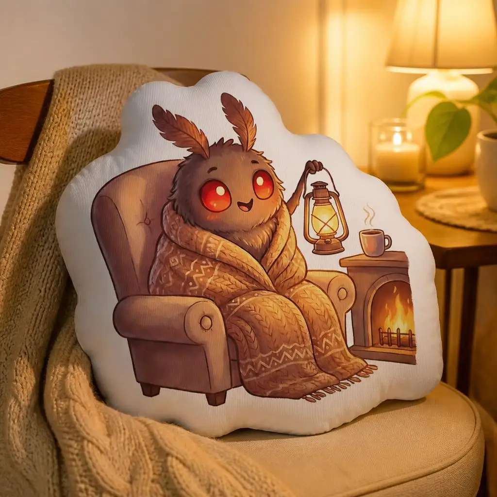 Cozy Mothman with a Lamp Shaped Pillow Cushion Irregular Stuffed Throw Pillow for Sofa Home Decoration Gift