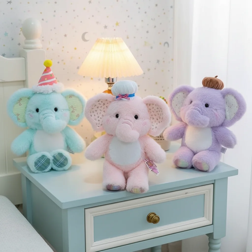 

Fluffy Elephant Plush Doll Collection Soft Cartoon Elephant Plush Toys Appease Kid's Accompany Dolls For Kids Birthday Christmas
