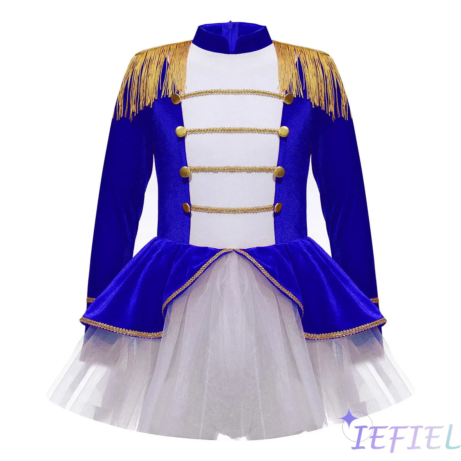 

Children Girls Circus Ringmaster Party Drum Majorette Costume Dance Princess Tutu Skirted Fancy Dress Up for Christmas Halloween