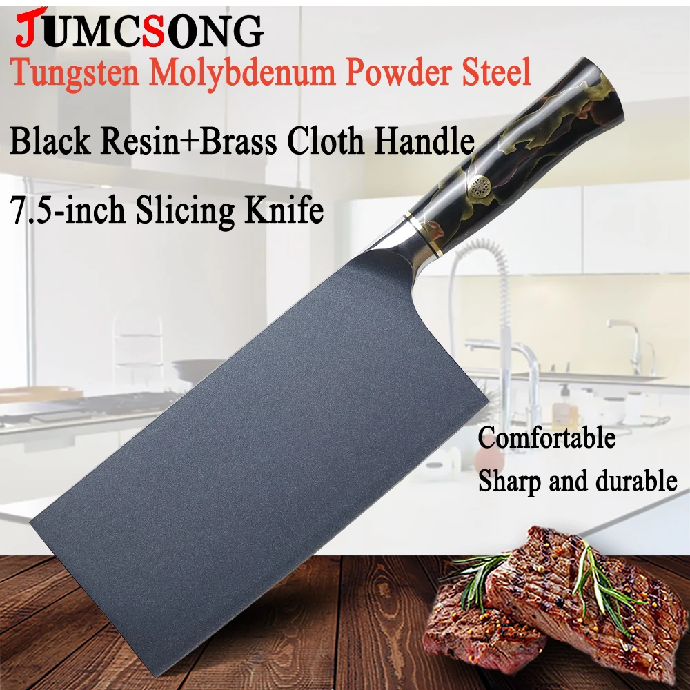 JUMCSONG 7.5-inch Slicing Knife, Tungsten Molybdenum Powder Steel Chef Knife, Daily Cooking Knife, Chef Specific Kitchen Knife