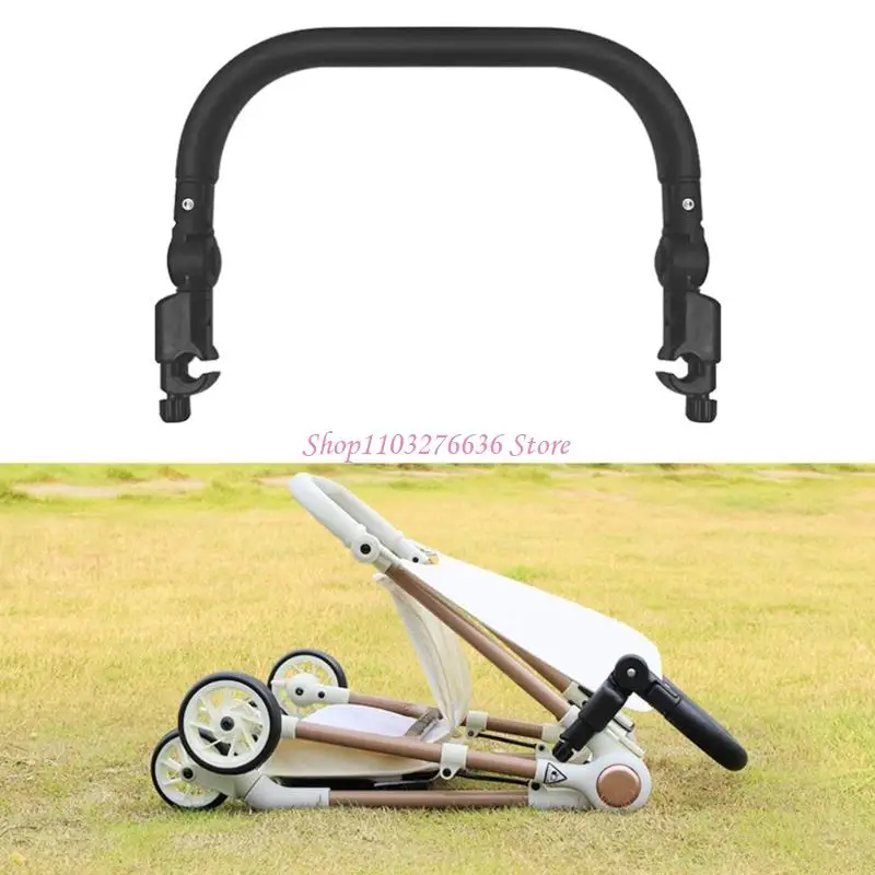 R6FD Universal Detachable Strollers Handle Replacement Front Armrest Soft PU Leather Bumper for Baby Carriage Safety
