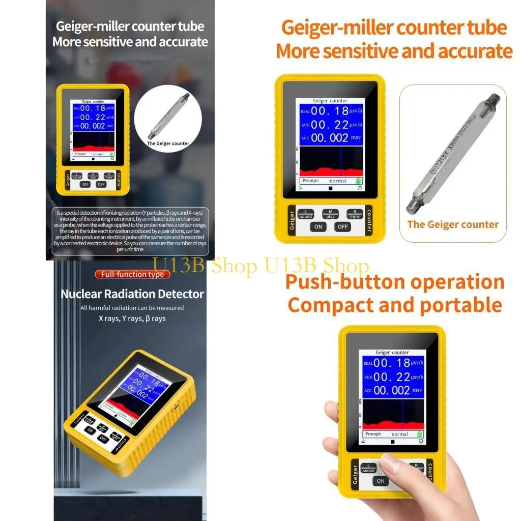 

U13B Nuclear Radiation Detector X γ β Rays Tester Real Time Monitoring GeigerCounter