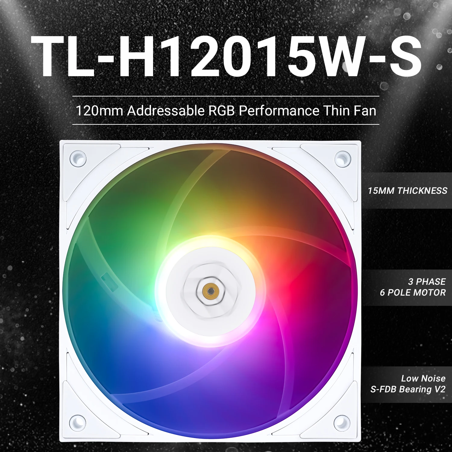 Thermalright 120mm TL-H12015B/H12015W/H12015B-S/H12015W-S CPU Cooling Fan ARGB  120mm Static Pressure Optimize Ultra Thin Fan