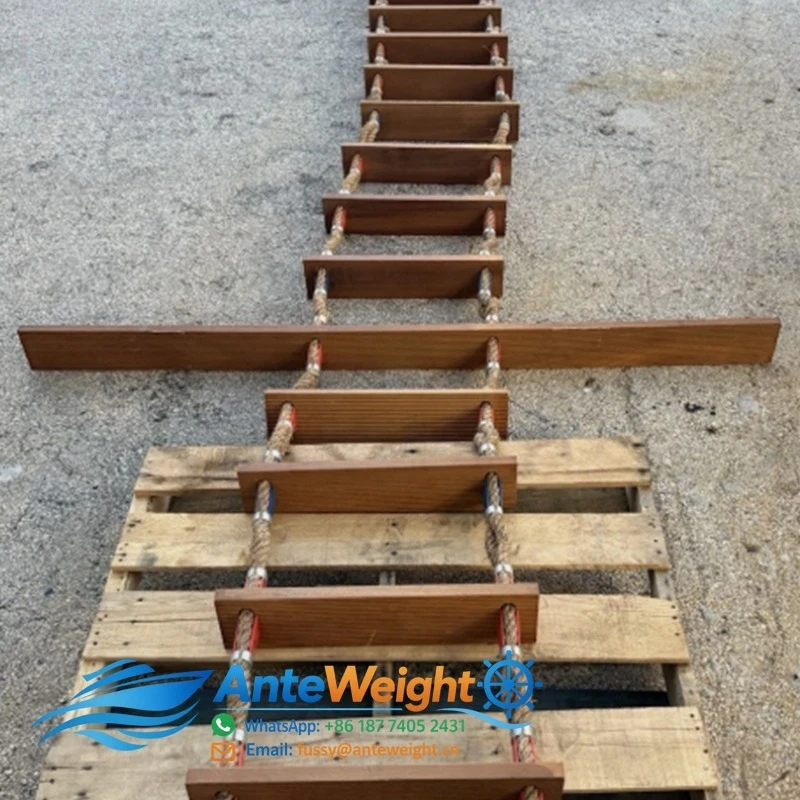 Emergency Marine Pilot Ladder Wooden Ship Boarding Rope China Made Other Parts Well-Sold Safety Item