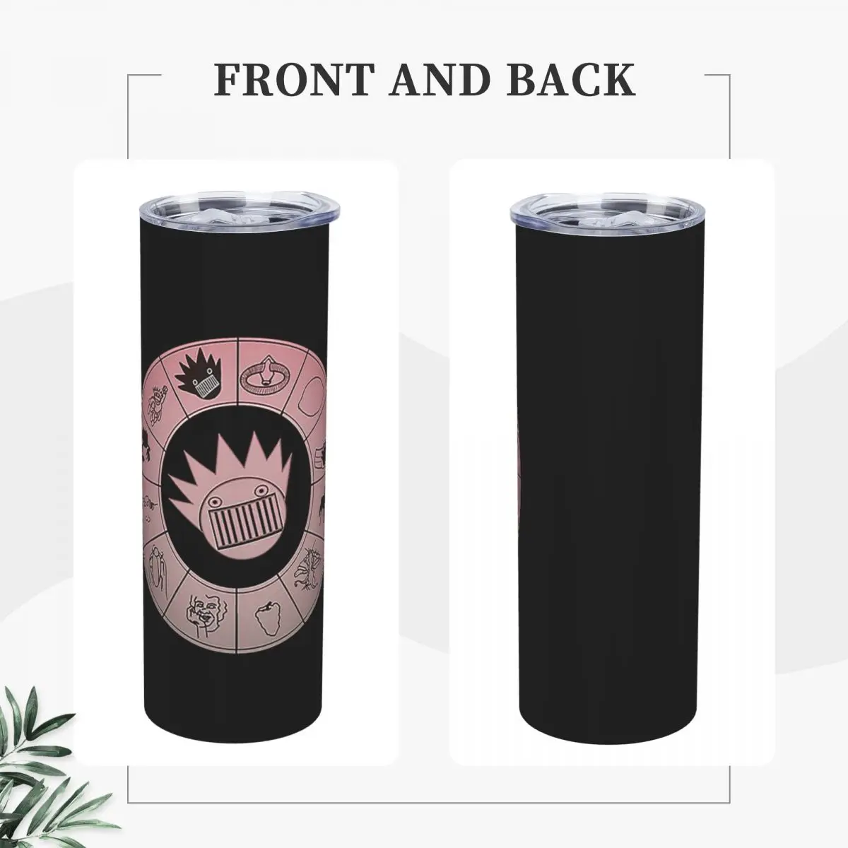 Boognish Rising Stainless Steel Tumbler Vacuum Insulated Mugs Thermal Cold Cups Straws With Lid 20oz