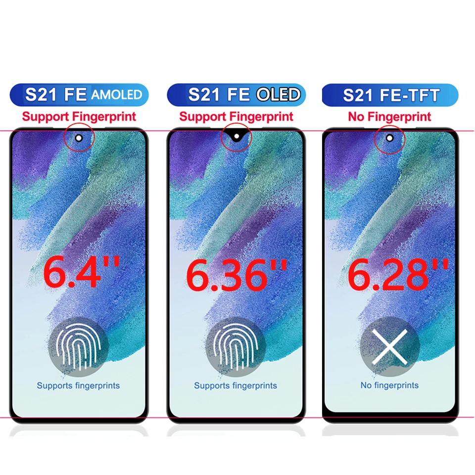 Pantalla AMOLED nueva de 6.4'' para Samsung Galaxy S21 FE 5G, ensamblaje de LCD y pantalla táctil para Samsung S21 FE, reemplazo 6
