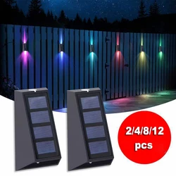 Solar Wall Lights LED Wall Washer Lamp 7 Color Changing Outdoor Waterproof Patio Lights for Backyard Garden Garage Pathway