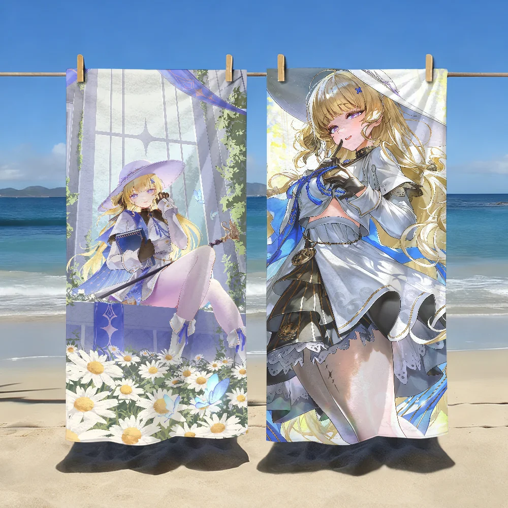 Phoebe Wuthering Waves Towel Sports Quick Dry Travel Camping Gear Sandproof Soft Light Large Beach Towel