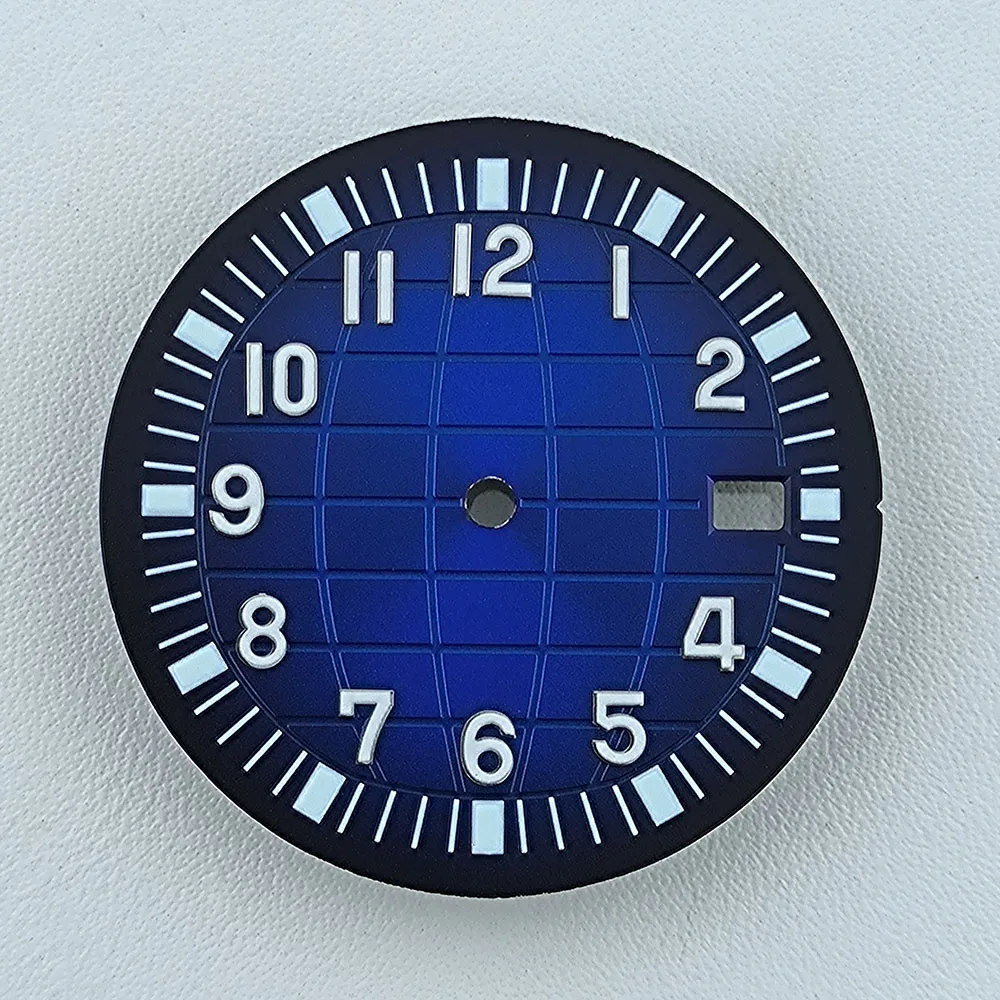 NH35 다이얼 32mm 시계 다이얼 맞춤형 로고 다이얼 NH35 NH36 무브먼트 시계 액세서리 용 녹색 발광 다이얼