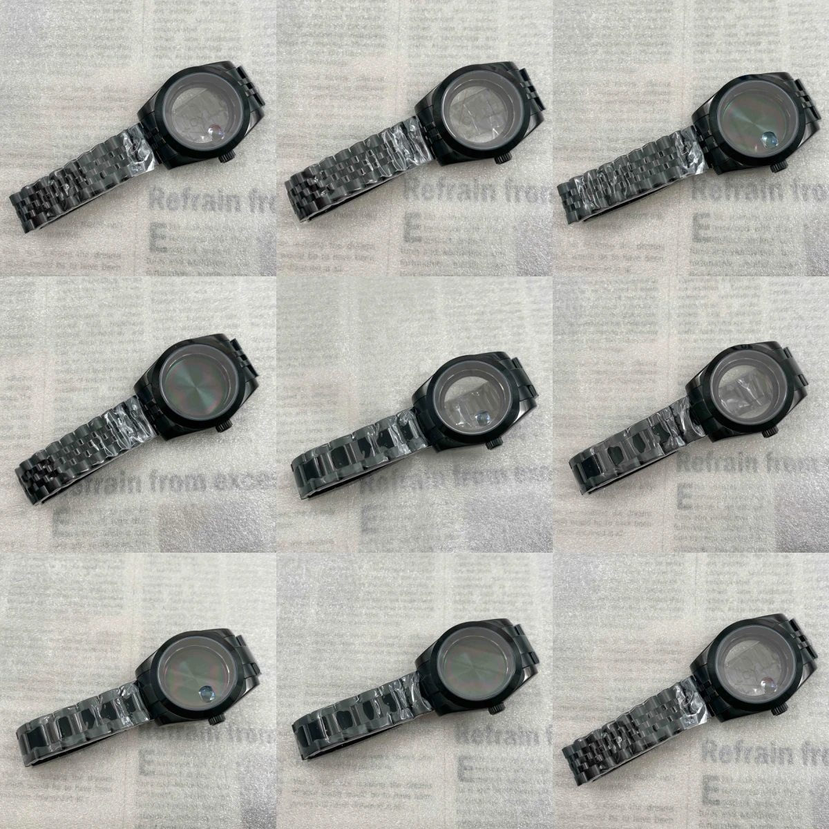 

Suitable for beveled log case 36mm/39mm electroplated black case Strap set sapphire glass Suitable for NH35 movement