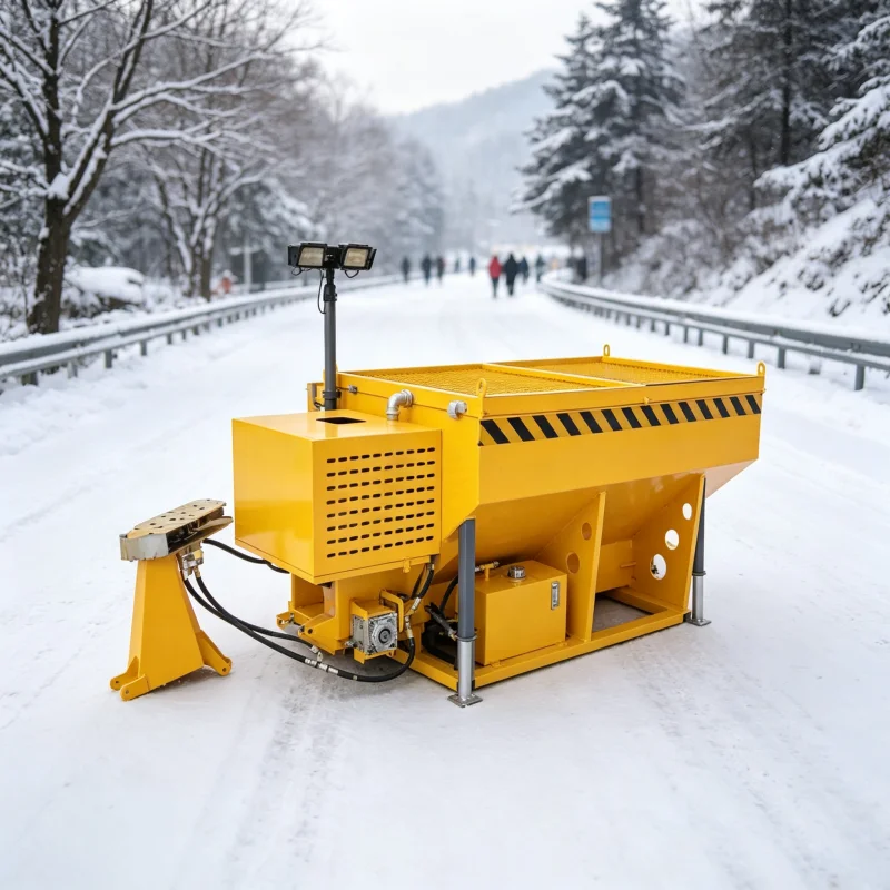 China Manufacturer Snow Melting Salt Spreader Disc Spreading Machine Prevent Road Accident Slippery Surface Effectively