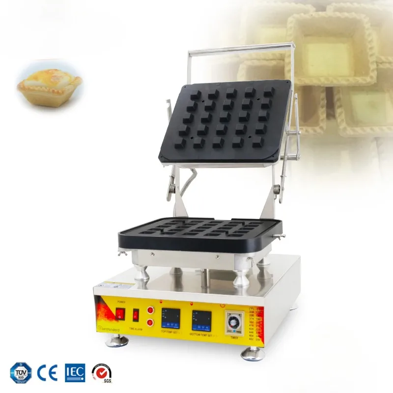 Popping cookie egg tart equipment, electric heating and temperature control, square tart bottom non-stick coating