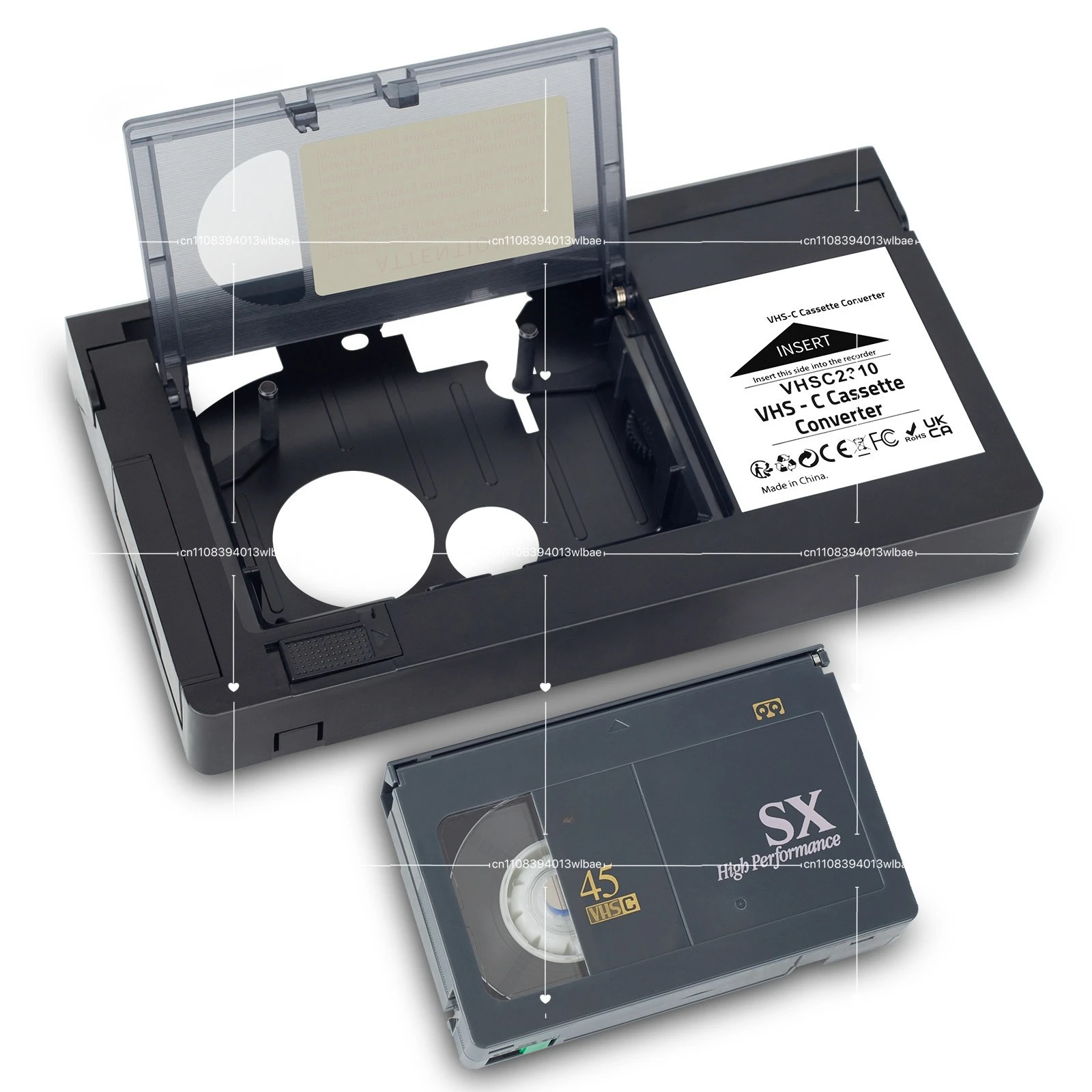 vhs-to-vhs-c-ビデオテープアダプター-カセットコンバーター、1-2インチテープアダプター、minidv-hi8には対応しません