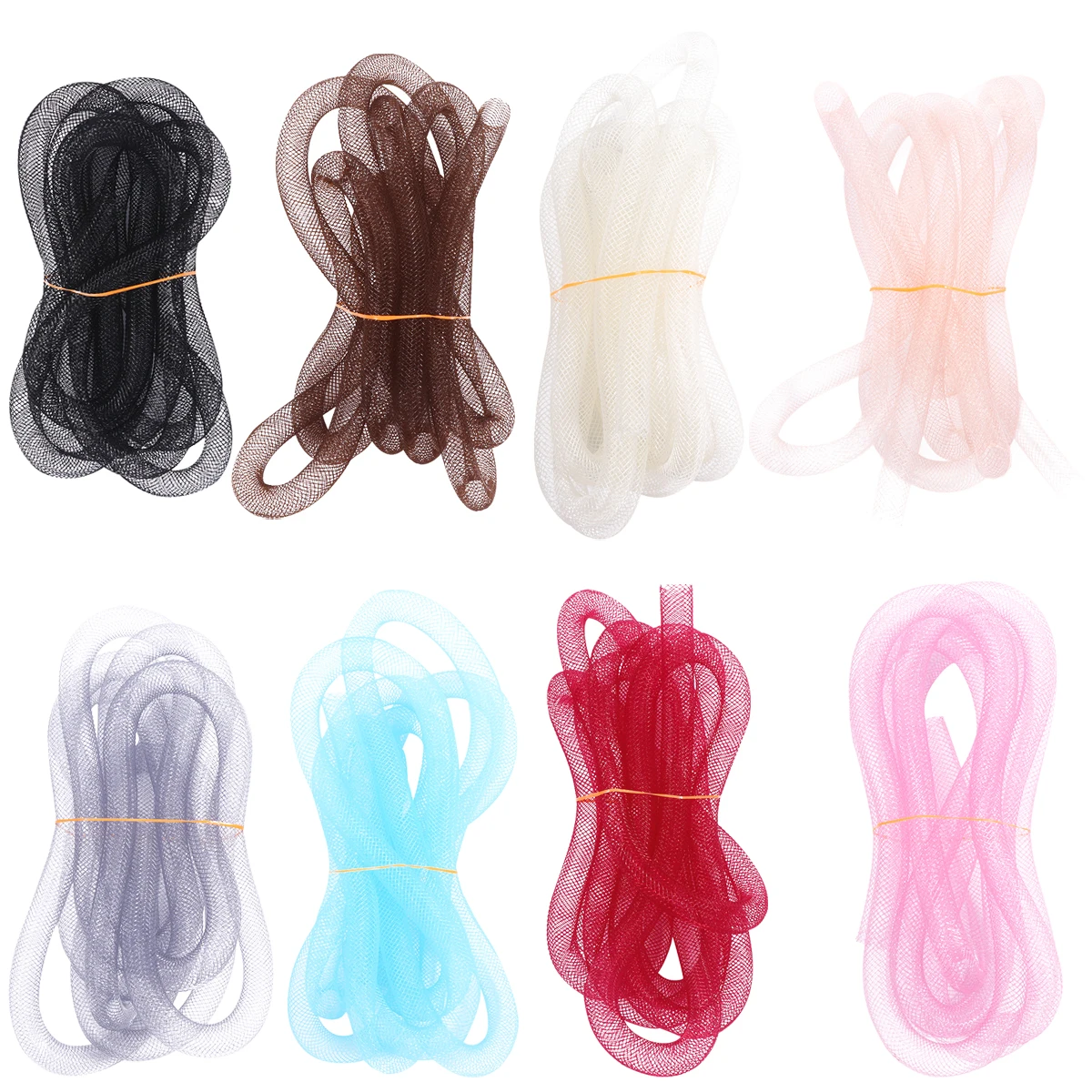8Mm Elastic Mesh Tube Cord For Diy Hair Accessories Craft Supplies Nylon Yarn Rope Bracelet Ankle Chain Making Braid Tube